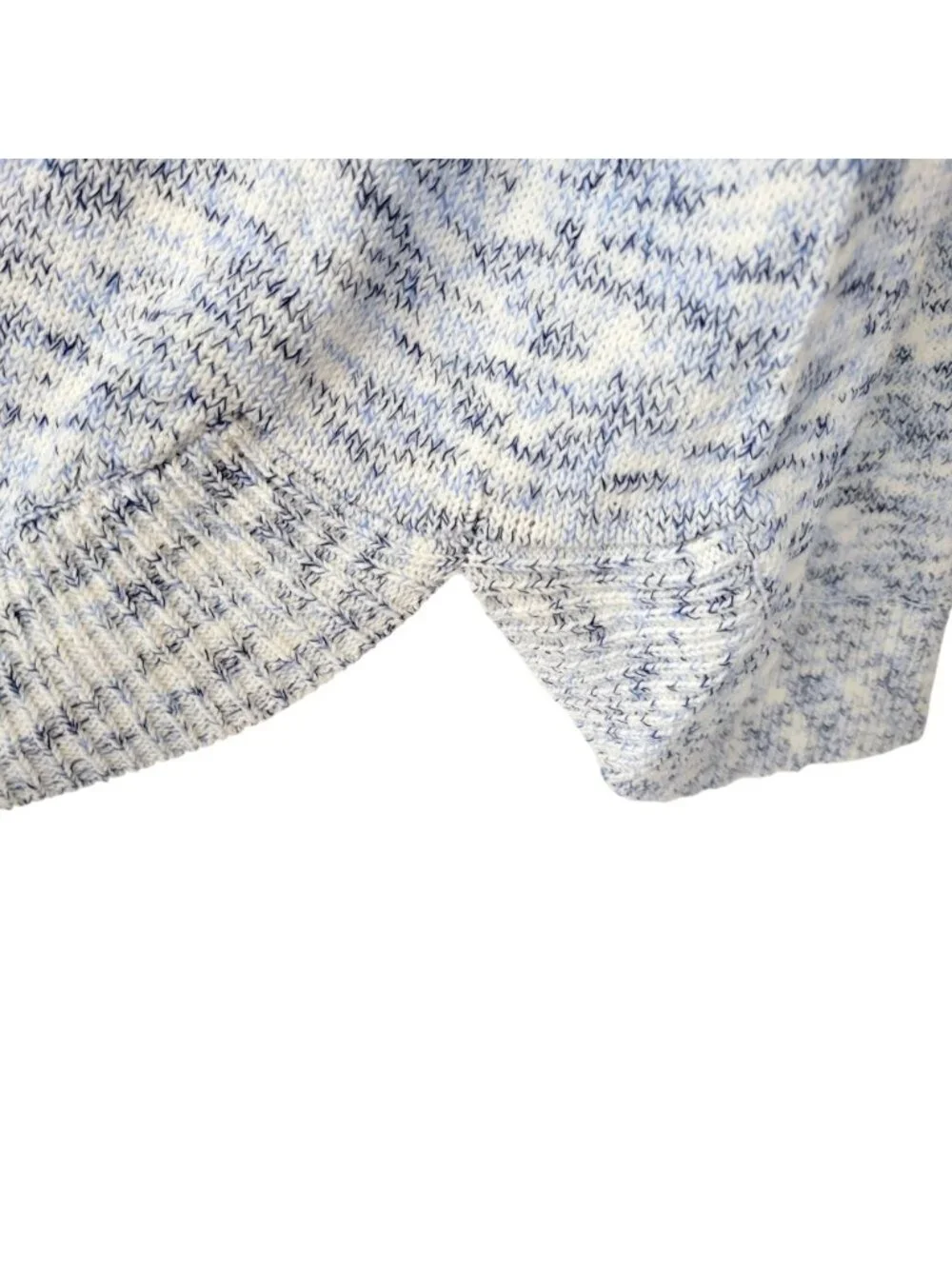 Charter Club Womens Open Front Cardigan Sweater Blue & White Cotton Blend Size L - Picture 5 of 5